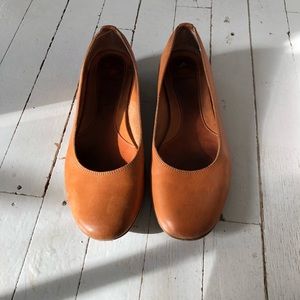 Swedish Hasbeens Hepburn flat in natural leather
